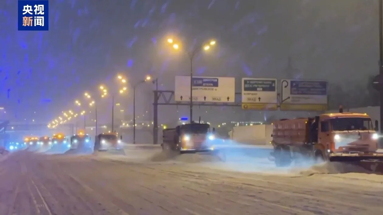 视频丨俄罗斯莫斯科遭遇强降雪天气 航空交通受影响